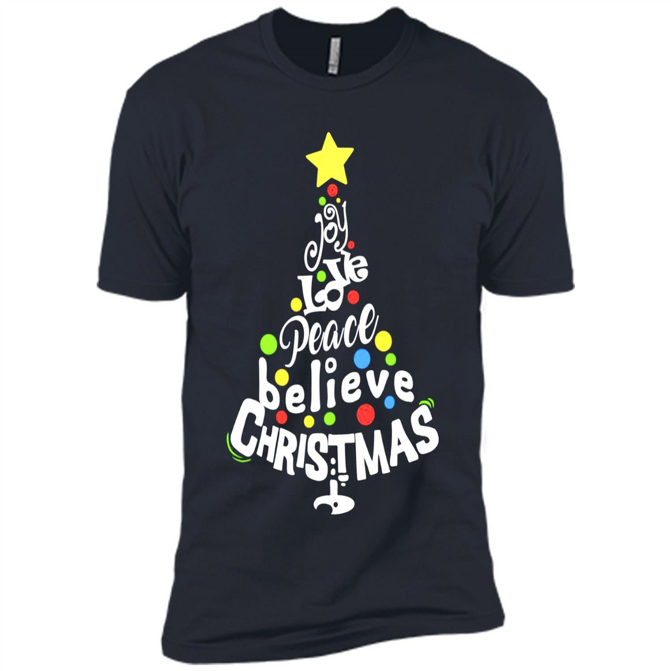 Joy Love Peace Believe Christmas Tree