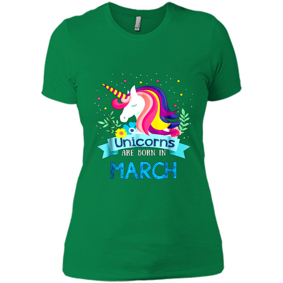 Unicorns are born in March Birthday Rainbow Gift Ladies Custom