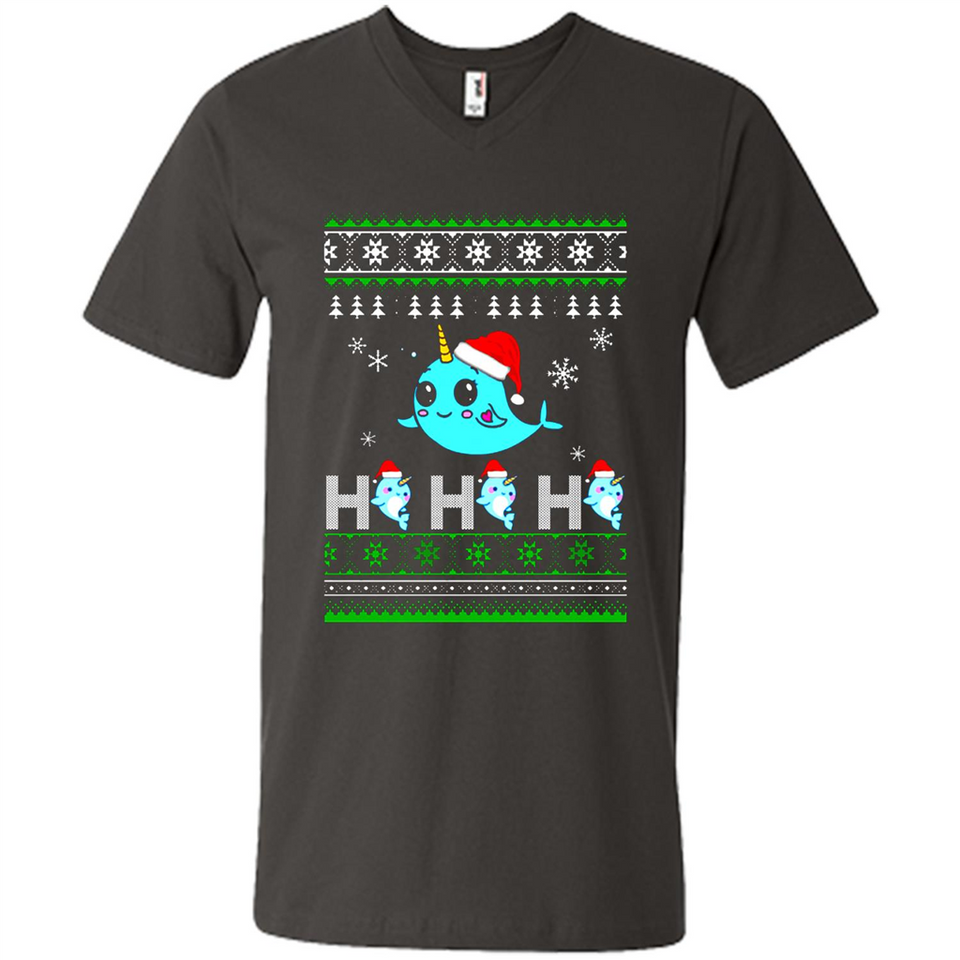 Narwhal christmas sweatshirt hoodie long PINGPONG - Men's V-Neck