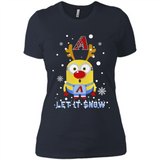 Minion Arizona Diamondbacks Ugly Christmas Sweater Let it Snow - Ladies' Boyfriend T-Shirt