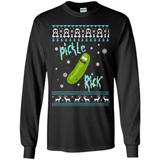 Rick and Morty Pickle Rick Ugly Christmas Sweater - Long Sleeve T-Shirt