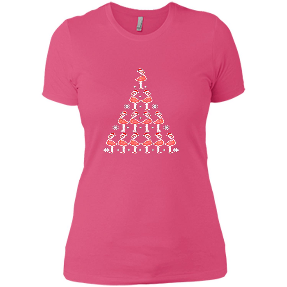 Flamingo Christmas Tree Flamingo - Ladies' Boyfriend T-Shirt