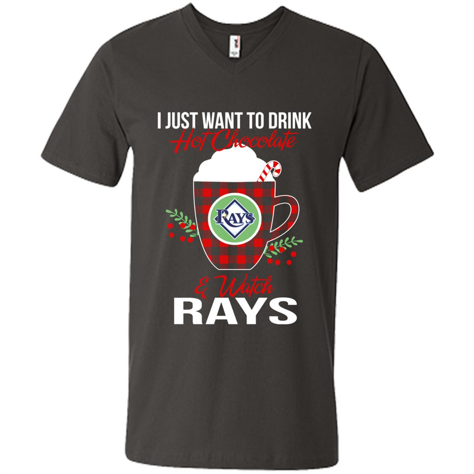 I Just Want To Drink Hot Chocolate & Watch Tampa Bay Rays Ugly Christmas Sweater PINGPONG