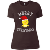Bird Santa Merry Christmas T-Shirt - Birds Watchers Xmas - Ladies' Boyfriend T-Shirt