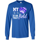 Abilene Christian Wildcats Football My Heart is on that Field - Long Sleeve T-Shirt