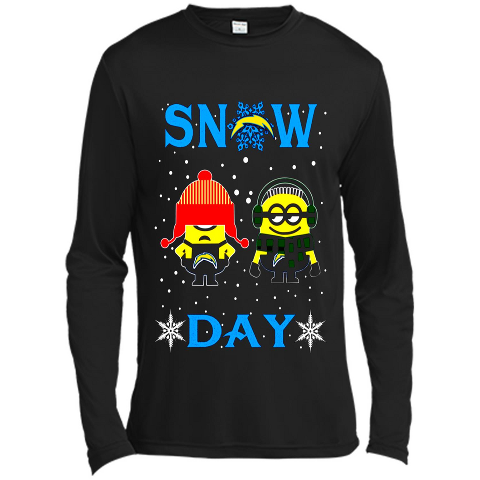 Snow Day Shirt For Los Angeles Chargers Vs Minion Fans pingpong