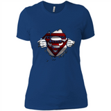 Chicago Bulls And Superman Fans - Ladies' Boyfriend T-Shirt