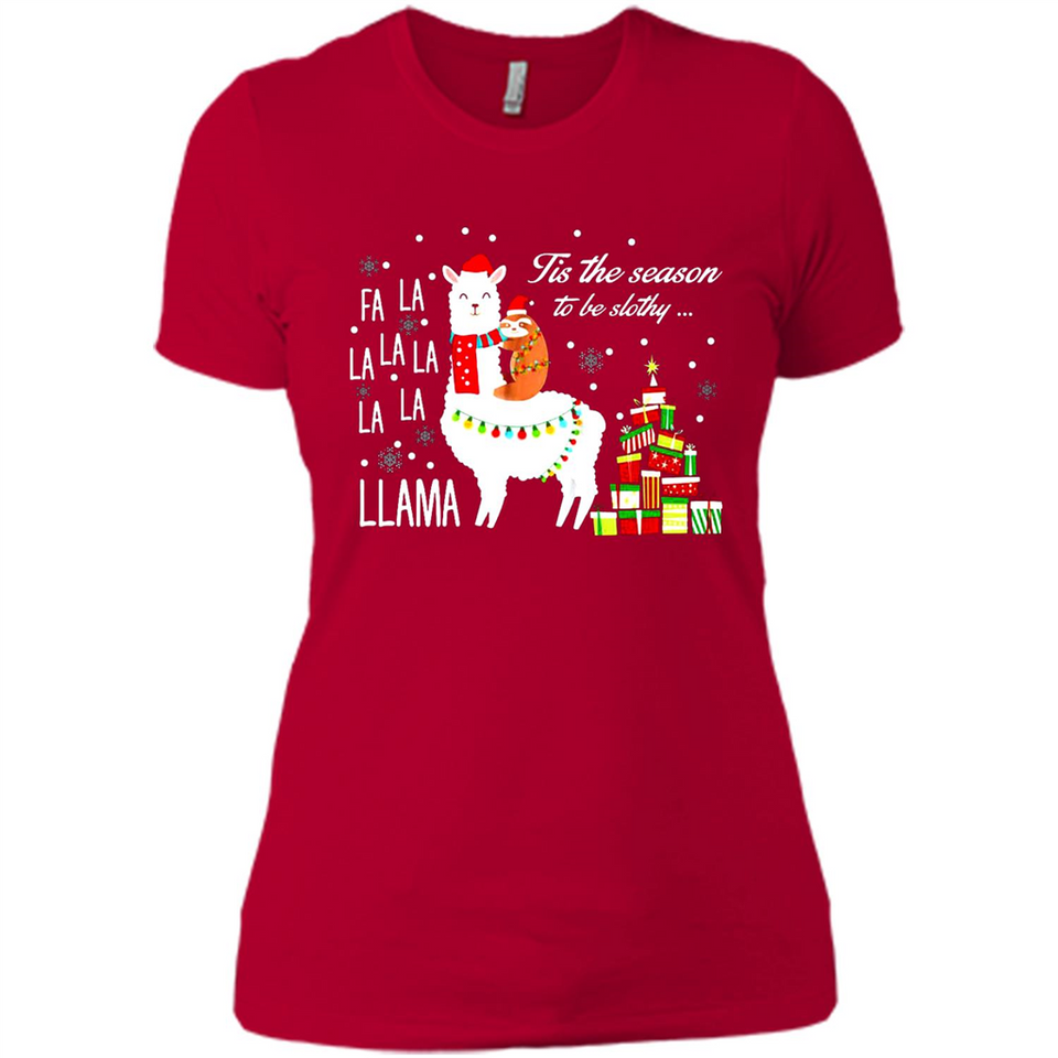 Llama Tis the season to be slothy Christmas sweatshirt PINGPONG - Ladies' Boyfriend T-Shirt