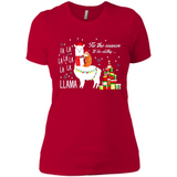 Llama Tis the season to be slothy Christmas sweatshirt PINGPONG - Ladies' Boyfriend T-Shirt