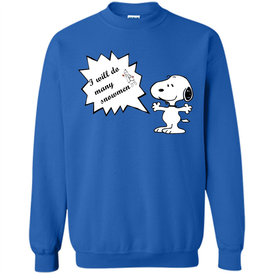 Snoopy I Will Do Many Snowman Christmas