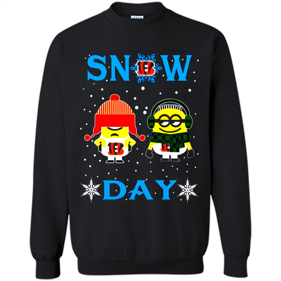 Snow Day Shirt For Cincinnati Bengals Vs Minion Fans pingpong
