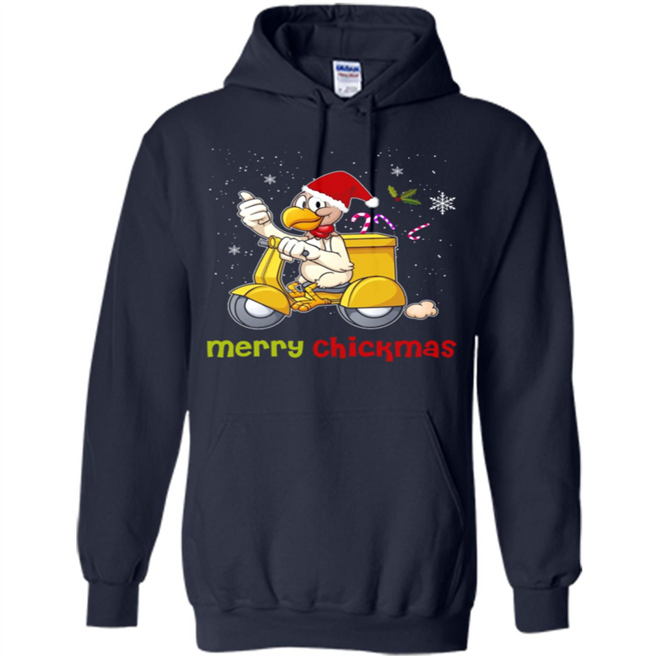 Funny Santa Christmas Chicken Shirt - Merry Chickmas - Hoodie