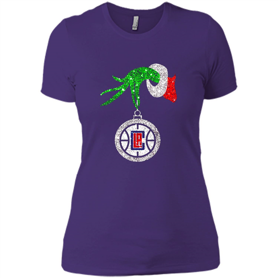 Amazing shirt Los Angeles Clippers Glitter Grinch Monogram Ornament Christmas Gift - Ladies' Boyfriend T-Shirt