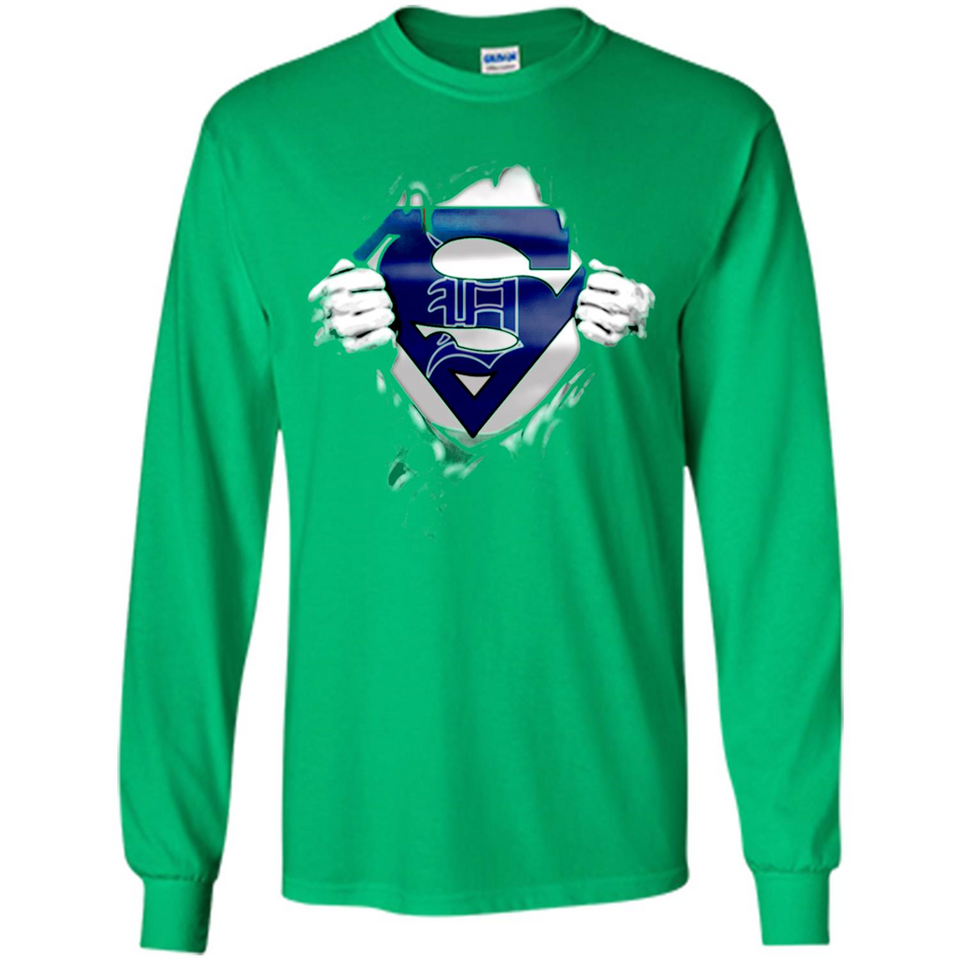 Detroit Tigers And Superman Fans - Long Sleeve T-Shirt