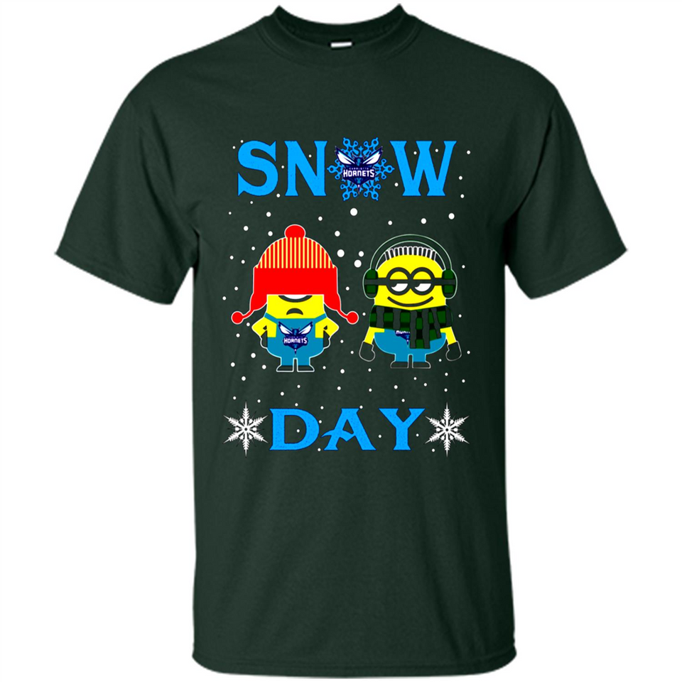 Snow Day Shirt For Charlotte Hornets Vs Minion Fans pingpong