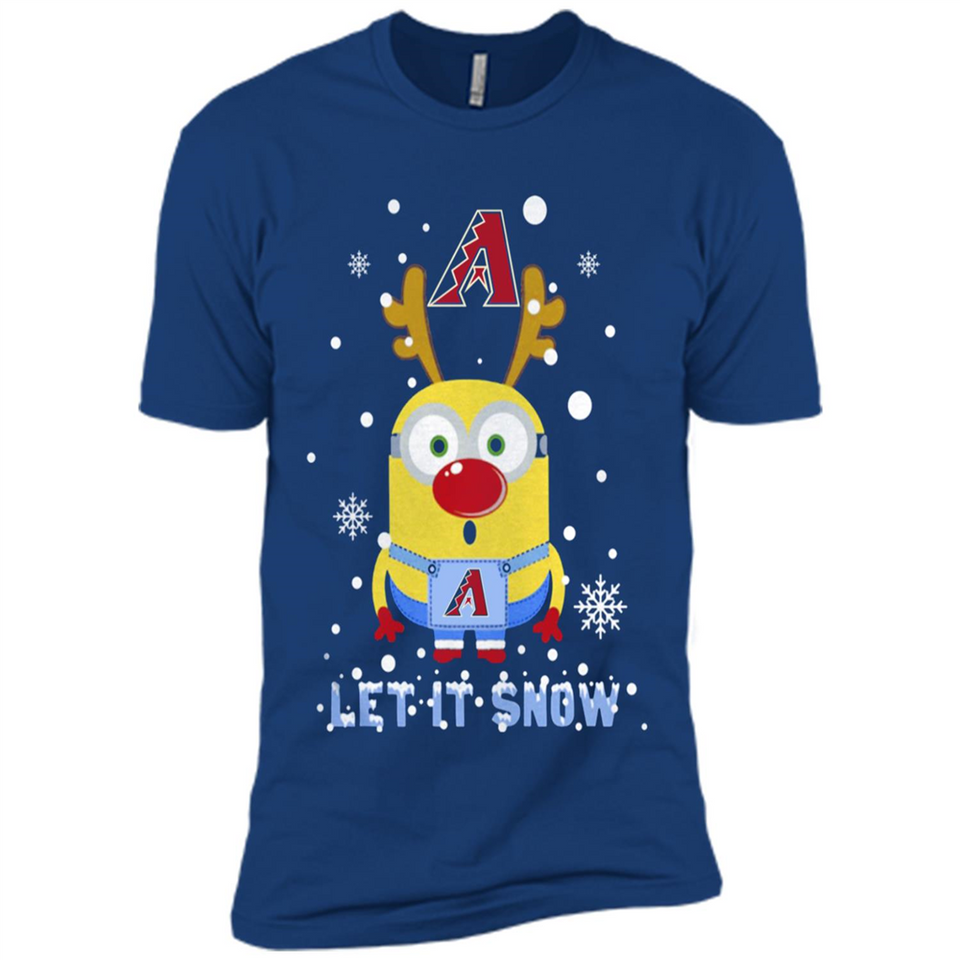 Minion Arizona Diamondbacks Ugly Christmas Sweater Let it Snow - Premium Short Sleeve T-Shirt