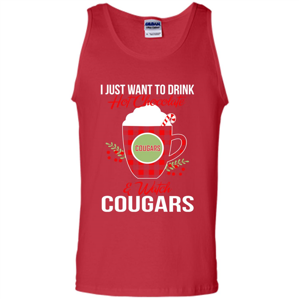 I Just Want To Drink Hot Chocolate & Watch Washington State Cougars Ugly Christmas Sweater PINGPONG