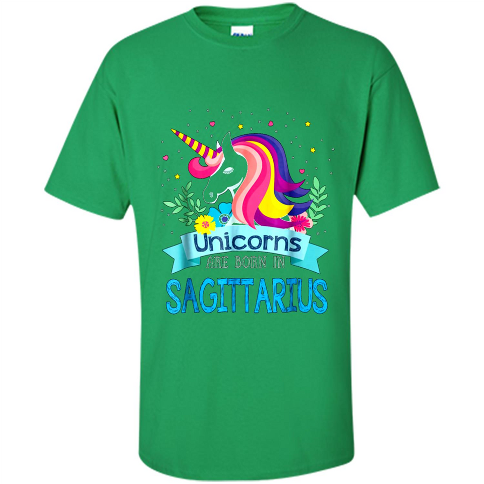 Unicorns are born in Sagittarius Birthday Rainbow Custom Ultra Cotton