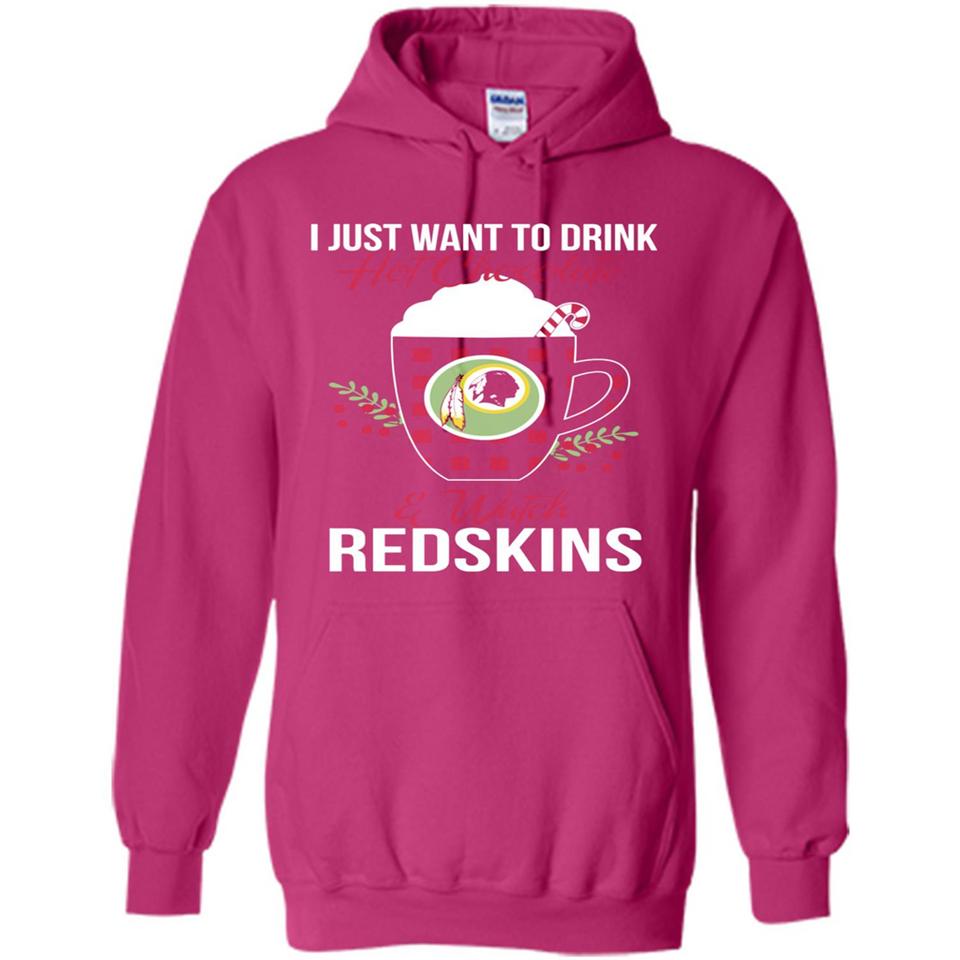 I Just Want To Drink Hot Chocolate & Watch Washington Redskins Ugly Christmas Sweater PINGPONG