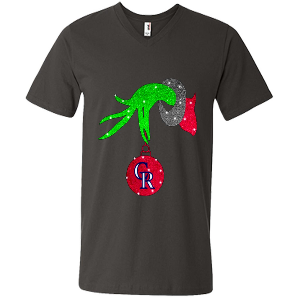 GRINCH HAND HOLDING COLORADO ROCKIES GLITTER CHRISTMAS PINGPONG