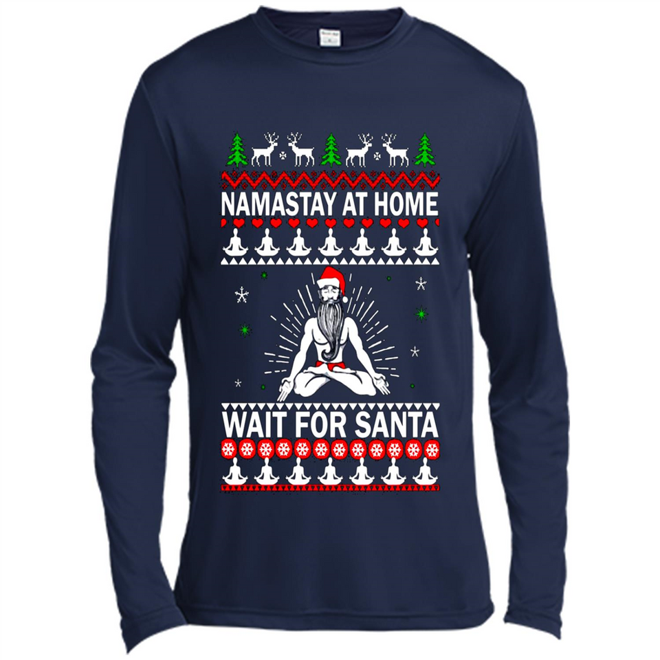 Namastay at home and wait for Santa Christmas sweatshirt PINGPONG