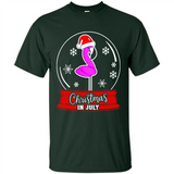 Christmas In July Flamingo Snow Globe Santa Hat - Shirt