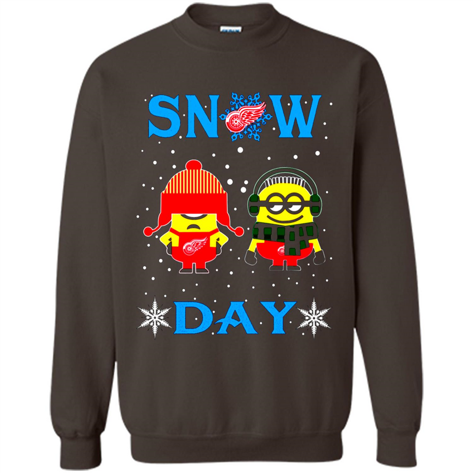 Snow Day Shirt For Detroit Red Wings Vs Minion Fans pingpong