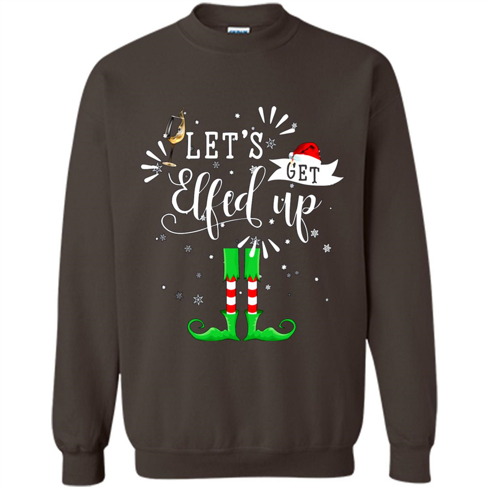 Let's Get Elfed Up Funny Drinking Wine Christmas Elf PINGPONG