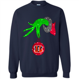 GRINCH HAND HOLDING CINCINNATI BENGALS GLITTER CHRISTMAS PINGPONG