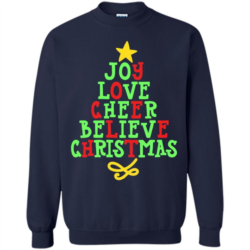 Joy Love Cheer Believe Christmas Tree