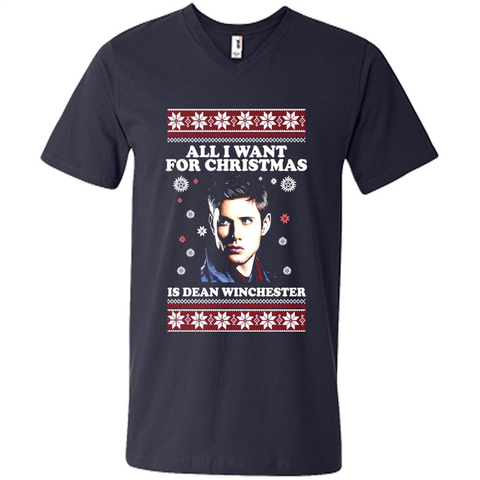 All I want for Christmas is Dean Winchester sweater - Men's V-Neck