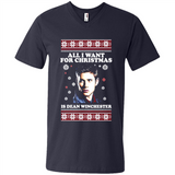 All I want for Christmas is Dean Winchester sweater - Men's V-Neck