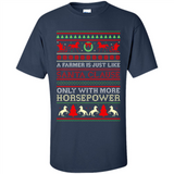 Funny Farmers Gift Ugly Santa Claus Horsepower - Shirt
