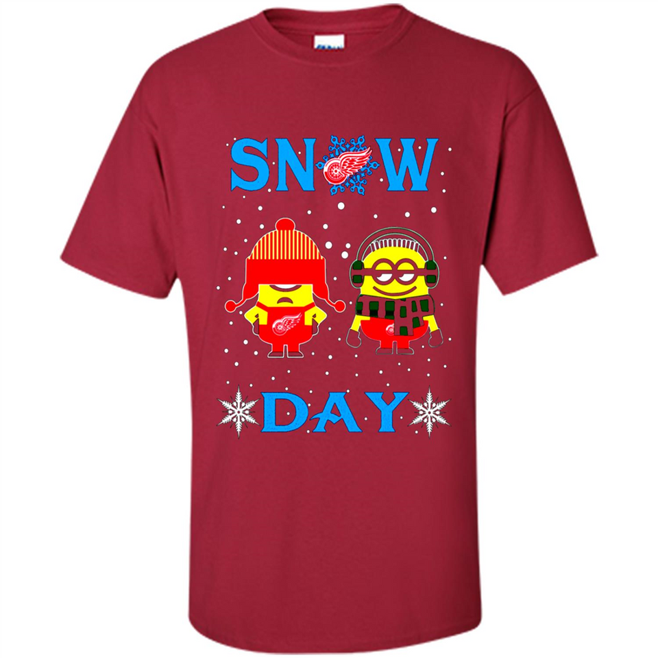 Snow Day Shirt For Detroit Red Wings Vs Minion Fans pingpong