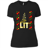 Funny Lets Get Lit Christmas Tree - Ladies' Boyfriend T-Shirt
