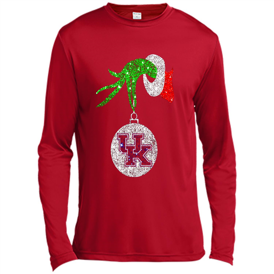 Amazing shirt Kentucky Wildcats Glitter Grinch Monogram Ornament Christmas Gift - Canvas Long Sleeve T-Shirt
