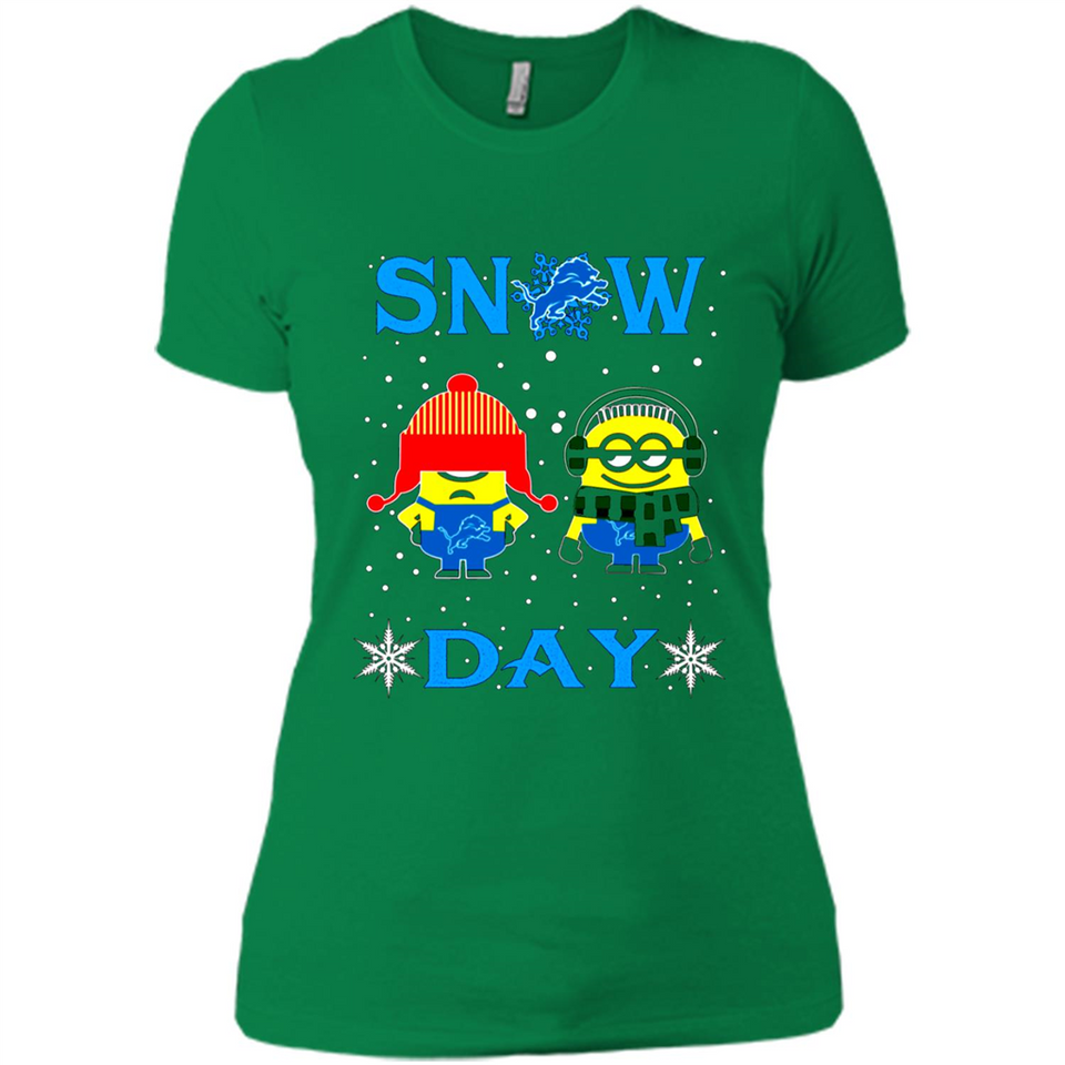 Snow Day Shirt For Detroit Lions Vs Minion Fans pingpong