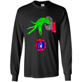 GRINCH HAND HOLDING DUKE BLUE DEVILS GLITTER CHRISTMAS PINGPONG