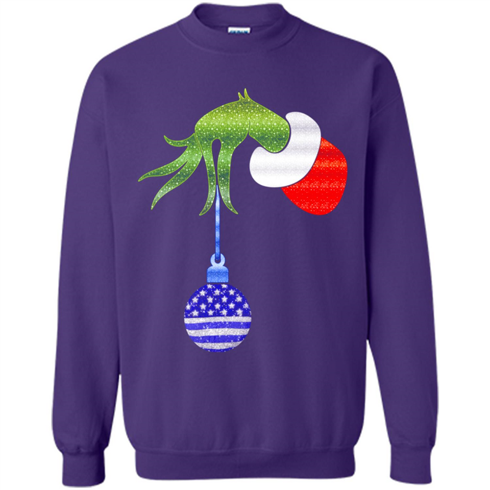Grinch Holding American Flag ornament Christmas