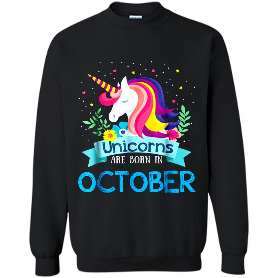 Unicorns are born in October Birthday Rainbow Gift Ladies Custom