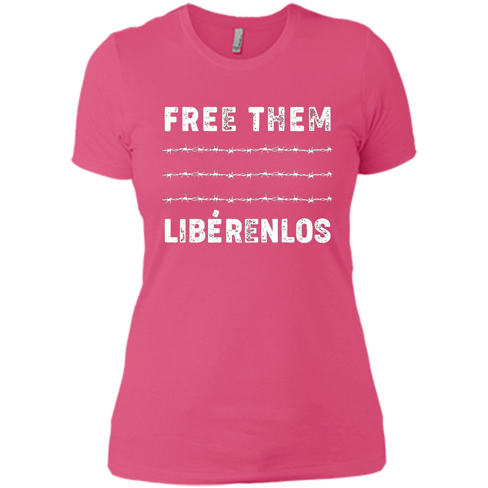 Peaceful Communities- Free Them Liberenlos Shirt PINGPONG - Ladies' Boyfriend T-Shirt