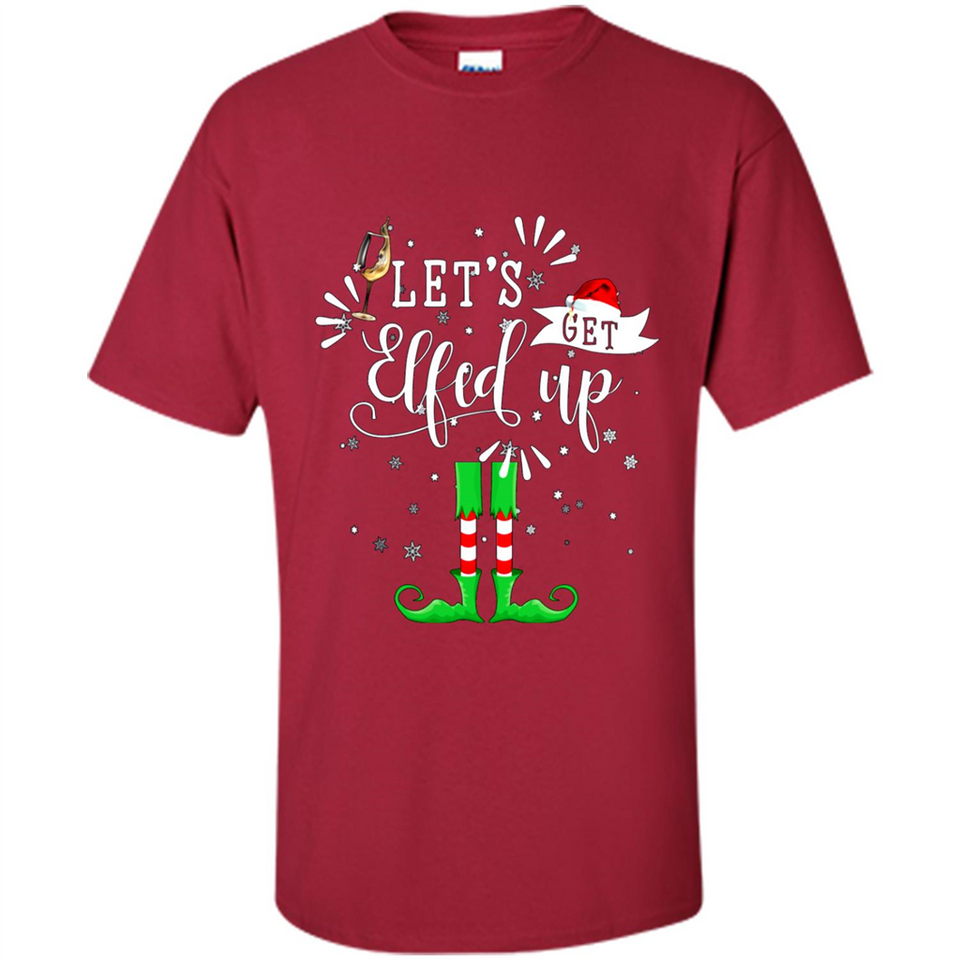 Let's Get Elfed Up Funny Drinking Wine Christmas Elf PINGPONG