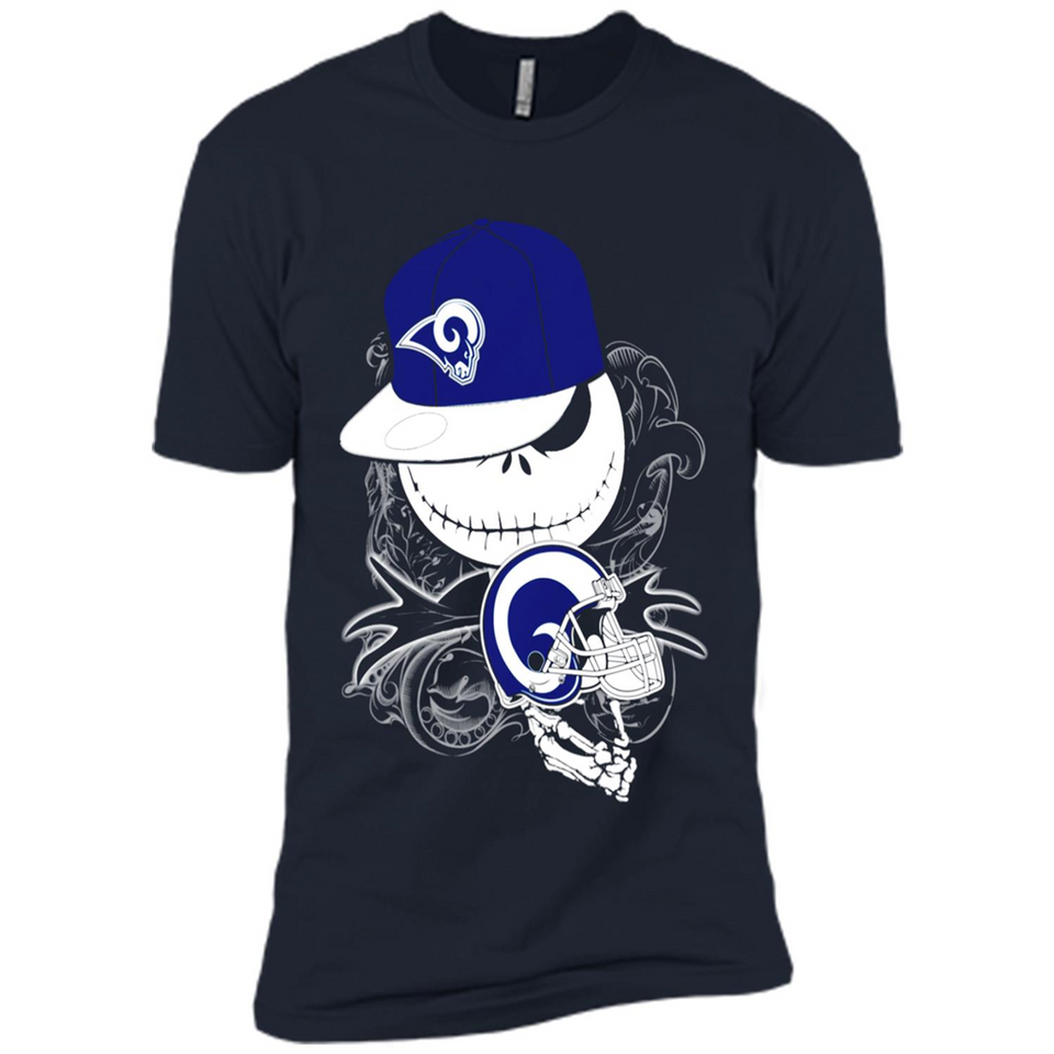 Jack Skellington The Nightmare Before Christmas-Rams Football - Premium Short Sleeve T-Shirt