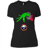 GRINCH HAND HOLDING BUFFALO SABRES GLITTER CHRISTMAS PINGPONG