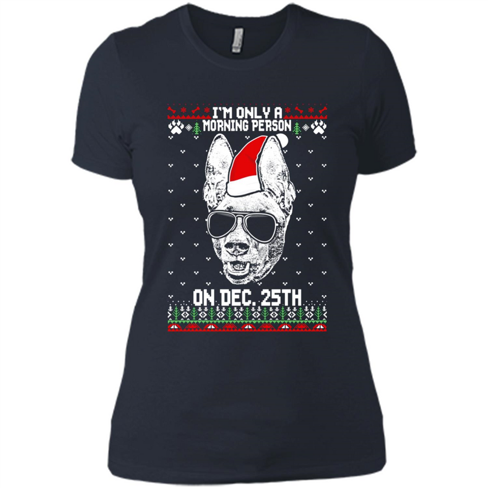 Morning Person Pharaoh Hound Funny Xmas - Ladies' Boyfriend T-Shirt