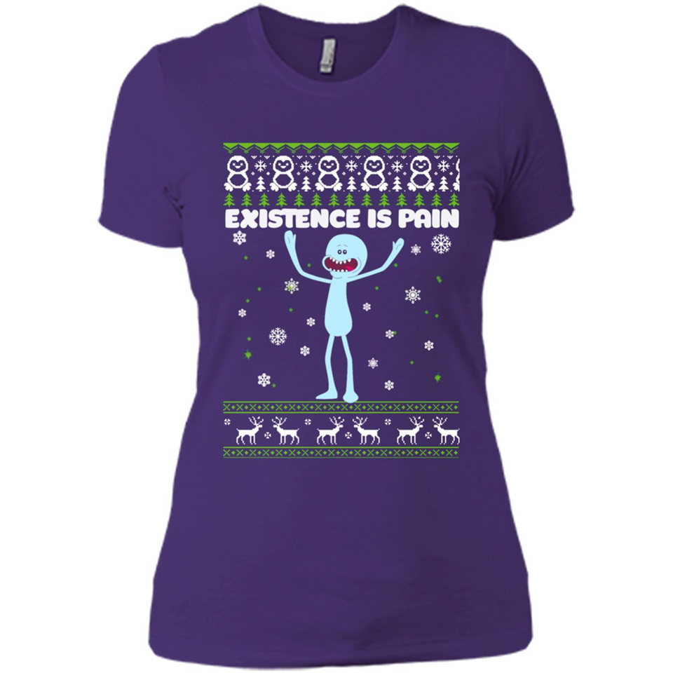 Mr Meeseeks Xistence Is Pain Ugly Christmas - Ladies' Boyfriend T-Shirt