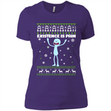 Mr Meeseeks Xistence Is Pain Ugly Christmas - Ladies' Boyfriend T-Shirt