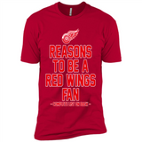 Reasons to be a Detroit Red Wings Fan Complete List on Back - Premium Short Sleeve T-Shirt