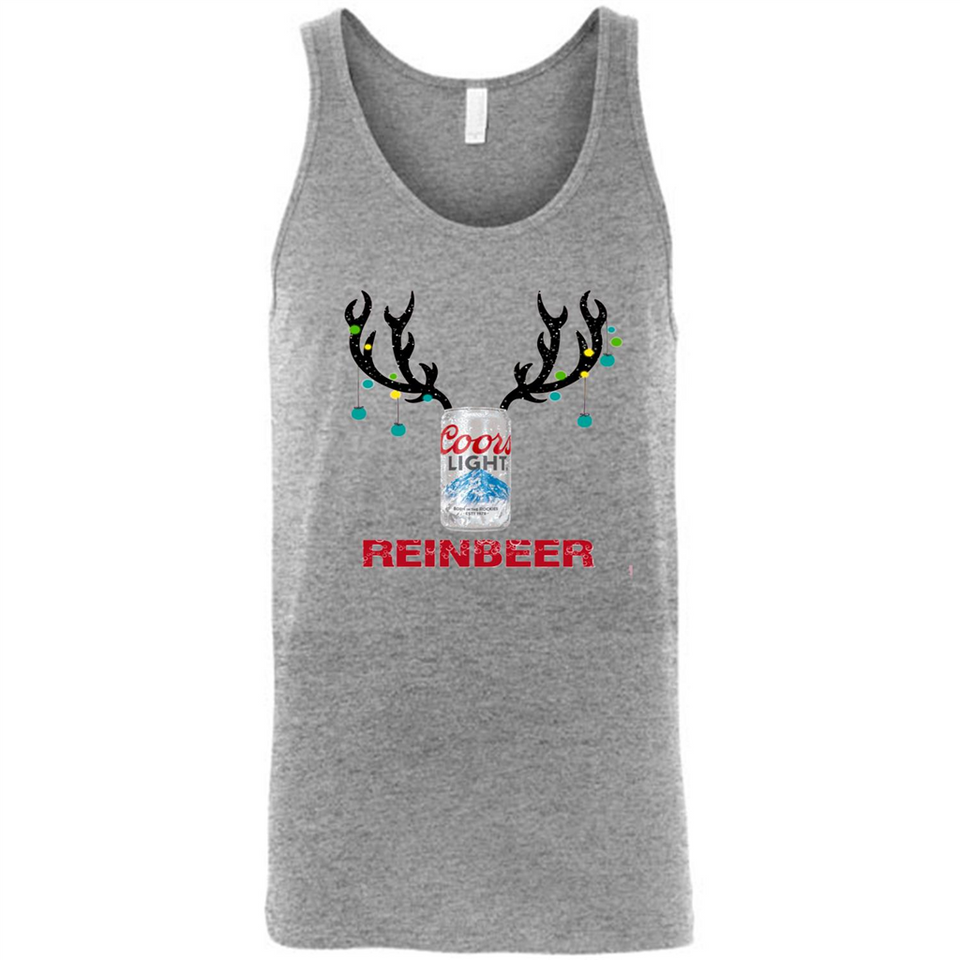 Coors Light Reinbeer Funny Beer Reindeer Christmas Sweatshirt - Canvas Unisex Tank