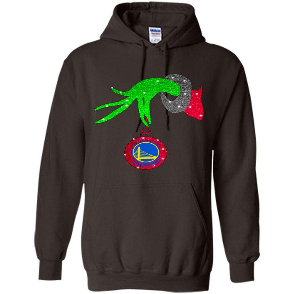 GRINCH HAND HOLDING GOLDEN STATE WARRIORS GLITTER CHRISTMAS PINGPONG